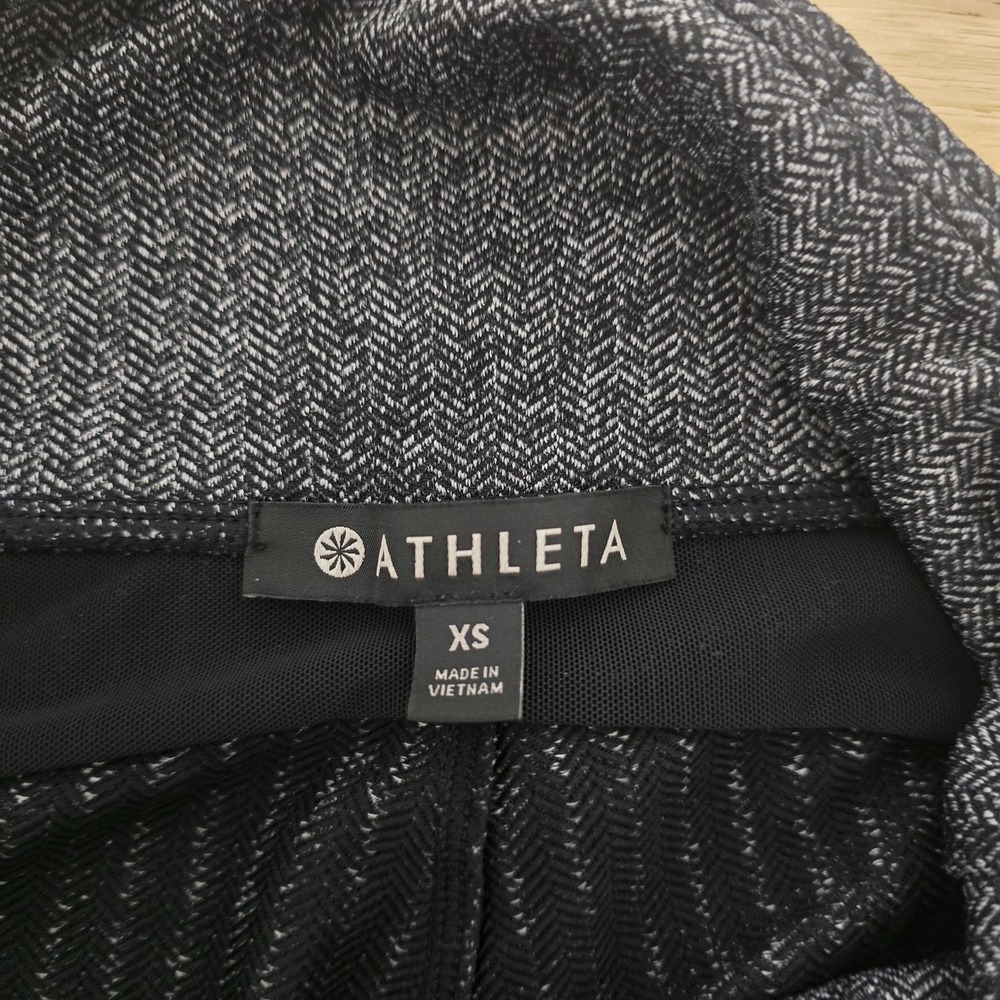 Athleta Women Black Speckled High Rise Capri Leggings Pants Size XS - Picture 3 of 10
